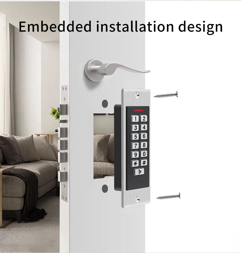 9-18V 125Khz RFID Reader Keyless Door Opener Metal Access Control Keypad IP66 Wa
