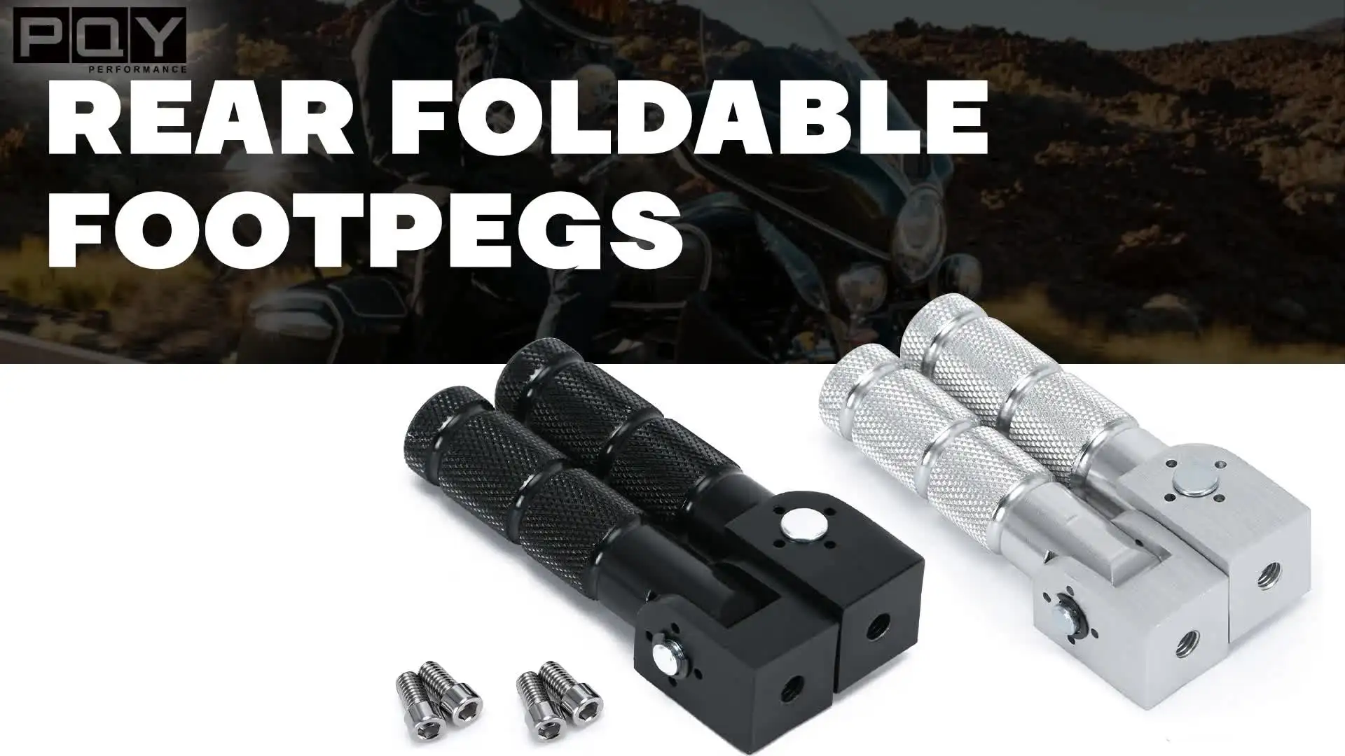 Motorcycle Foot Pegs - 1 Pair Folding Aluminum Foot Rests For Bikes, Karts, Scooters & ATVs - View #8