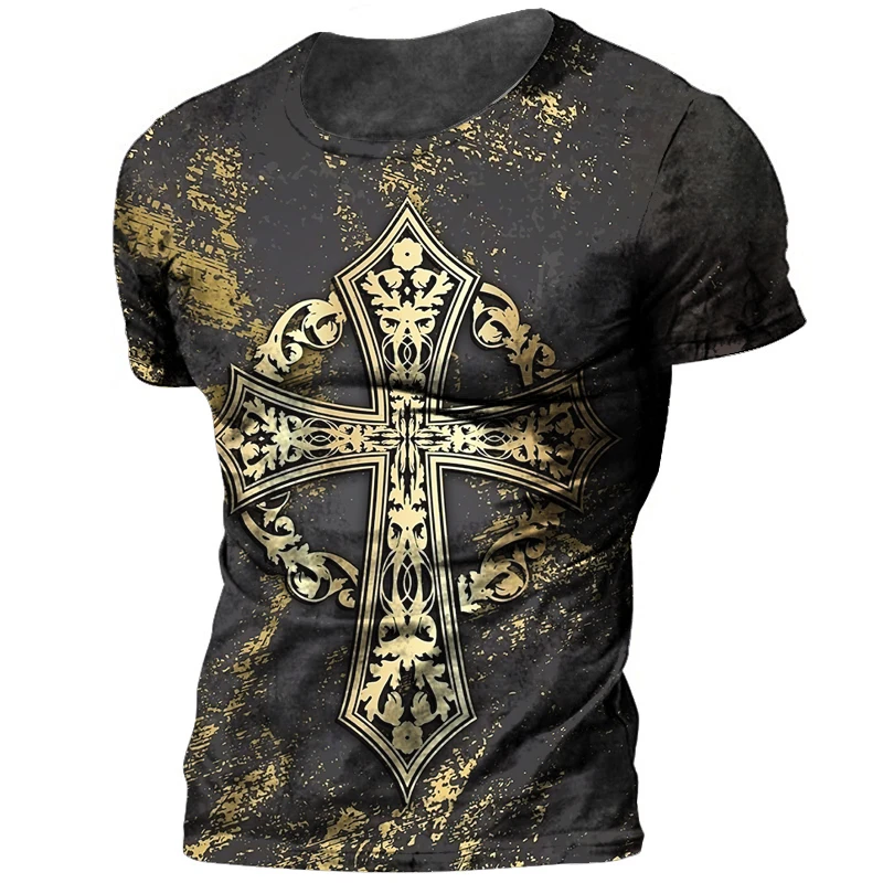 

Summer T Shirt Men Jesus Graphic Oversized Clothes Casual O-neck Male Vintage Tshirt Kroshin 3d Print Tops 2022 Hip Hop Pullover