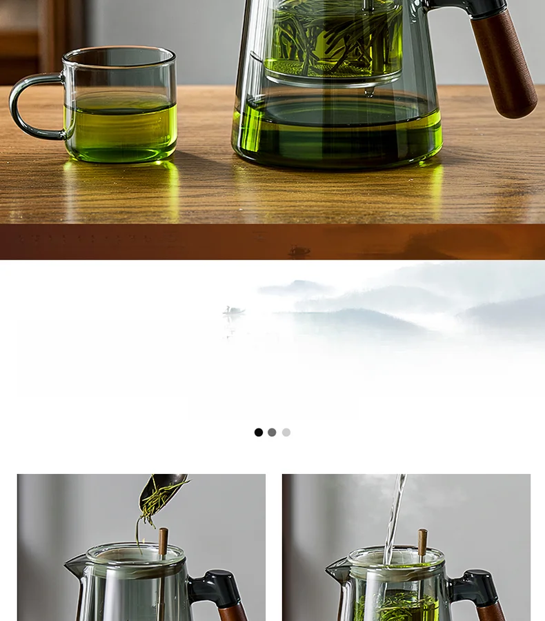 Large Capacity Dividing Teacup with Removable Glass Inner Tank - Tea Ceremony Water Separation Filter