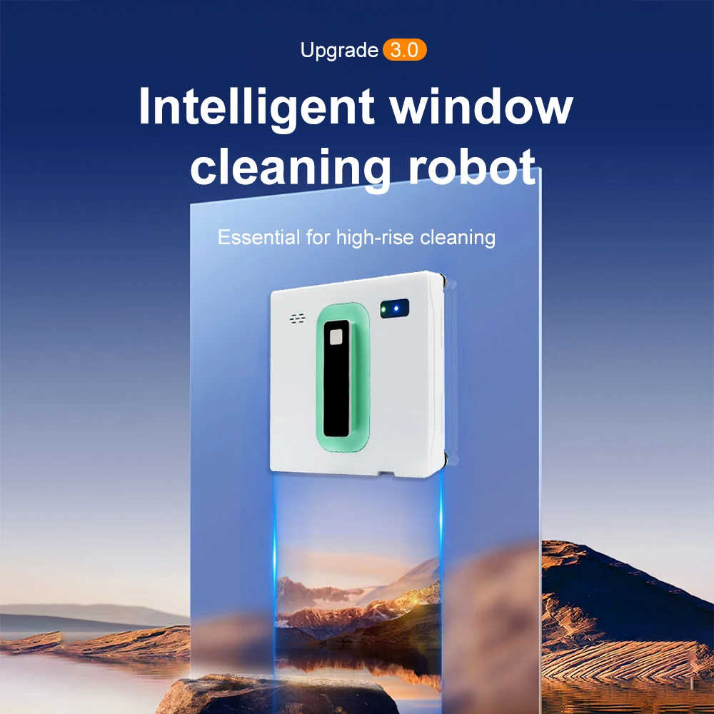 Water spray window cleaning robot intelligent high-rise double-sided brushless motor glass cleaner spray type 2