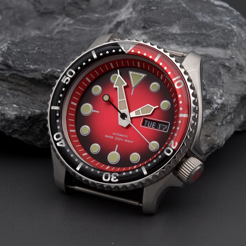 Mod SKX007 SKX009 Design Dive Watch Head With NH35 NH36A Stainless Steel Diving Men Automatic Watch 200m waterproof Resistance