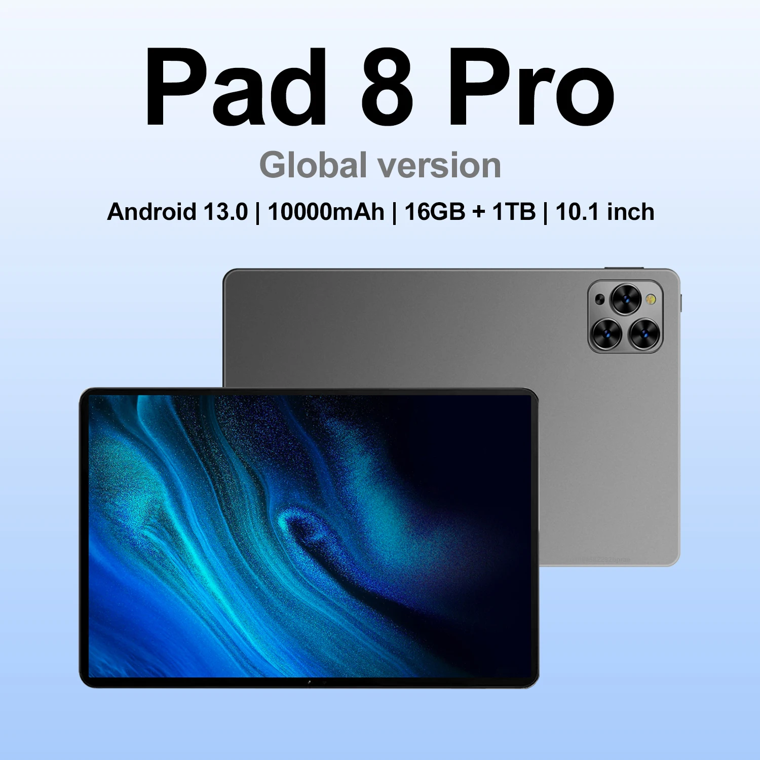 Новый планшет Pad 8 Pro, 10,1 дюйма, Qualcomm Snapdragon 8 Gen2, 10 ядер, Android 13,0, 10000 мАч, глобальная версия, 16 ГБ + 1 ТБ, планшет Android