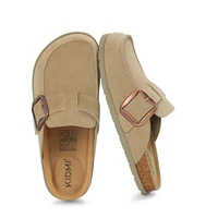 Mules en daim véritable Litfun pour femmes, sandales à semelle en liège, mules en cuir avec mousse à mémoire de forme confortable et boucle réglable 5