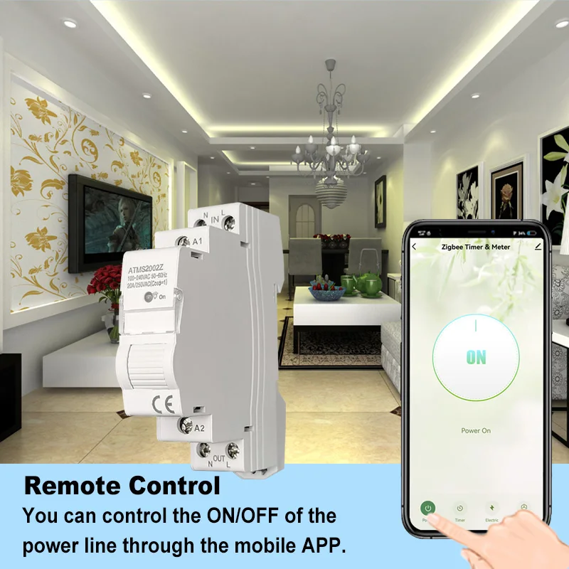 Tuya Smart Life ZigBee 20A Switch and Timer Power Monitor Energy Meter Remote Co