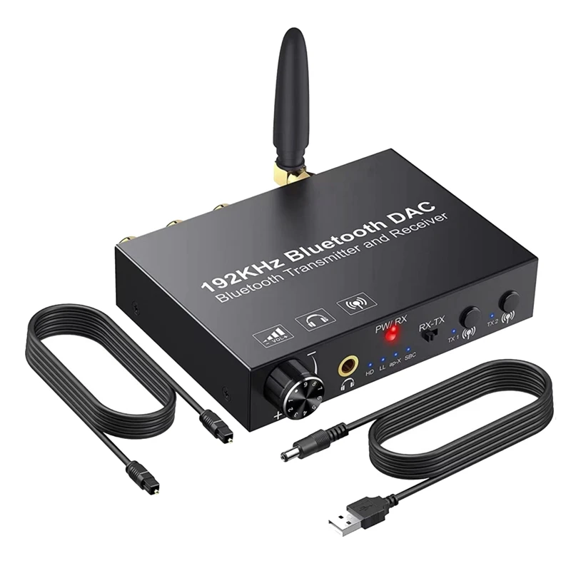 

192 кГц Bluetooth ЦАП преобразователь беспроводной аудио передатчик приемник Цифровой оптический коаксиальный Аналоговый адаптер для ТВ простой в использовании