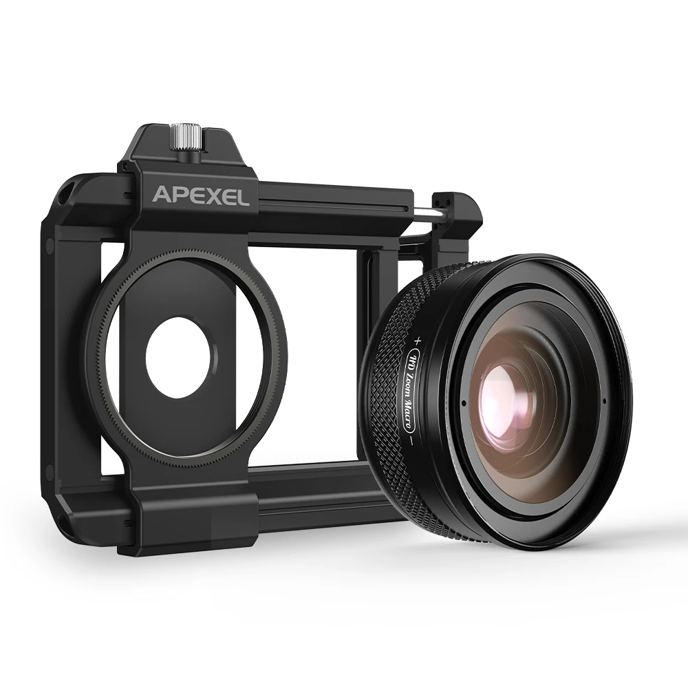 APEXEL 10-20X Macro Lens For IPhone & Android – HD Close-Up Lens With Fill Light For Photos