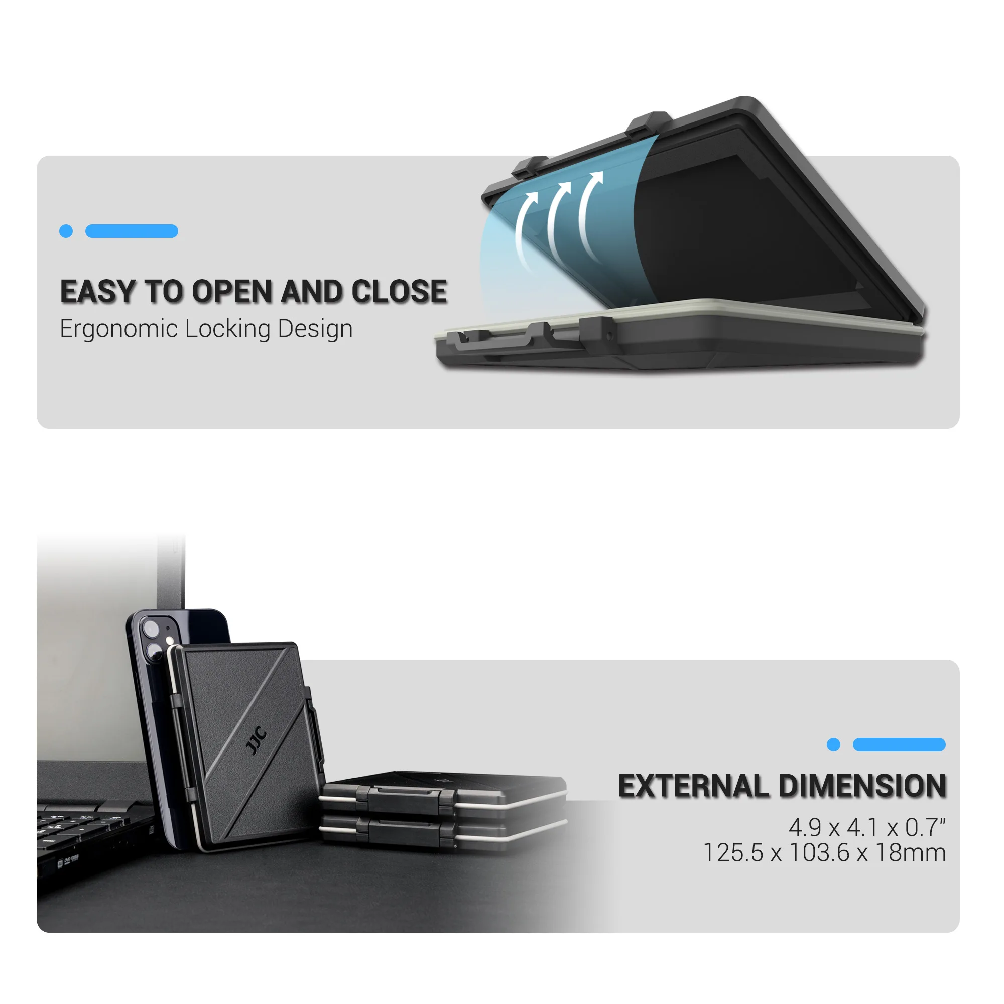 SSD Case 2-Slot Compact 2.5 SSD Holder Shockproof 2.5" Internal Solid State Drive Storage Box Containe Protection Waterproof 7