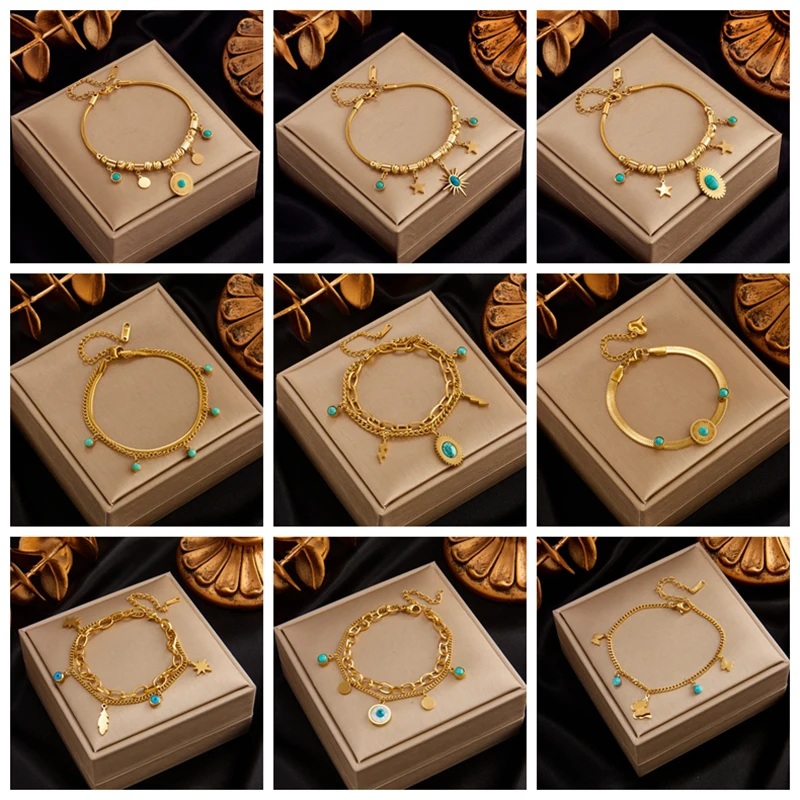 XIYANIKE 316L Stainless Steel Women Bracelets High Quality Gold Color Enamel Decoration Women's Bracelet Fashion Lady Jewelry