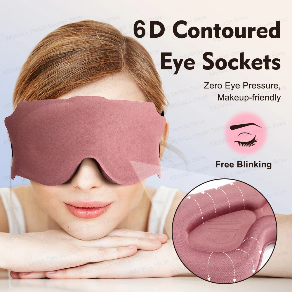 3D Sleep Mask Blindfold Sleeping Aid Soft Memory Foam Eye Mask Block Out Light Pressure Sensation Rest Relax Aid Adjustable Mask