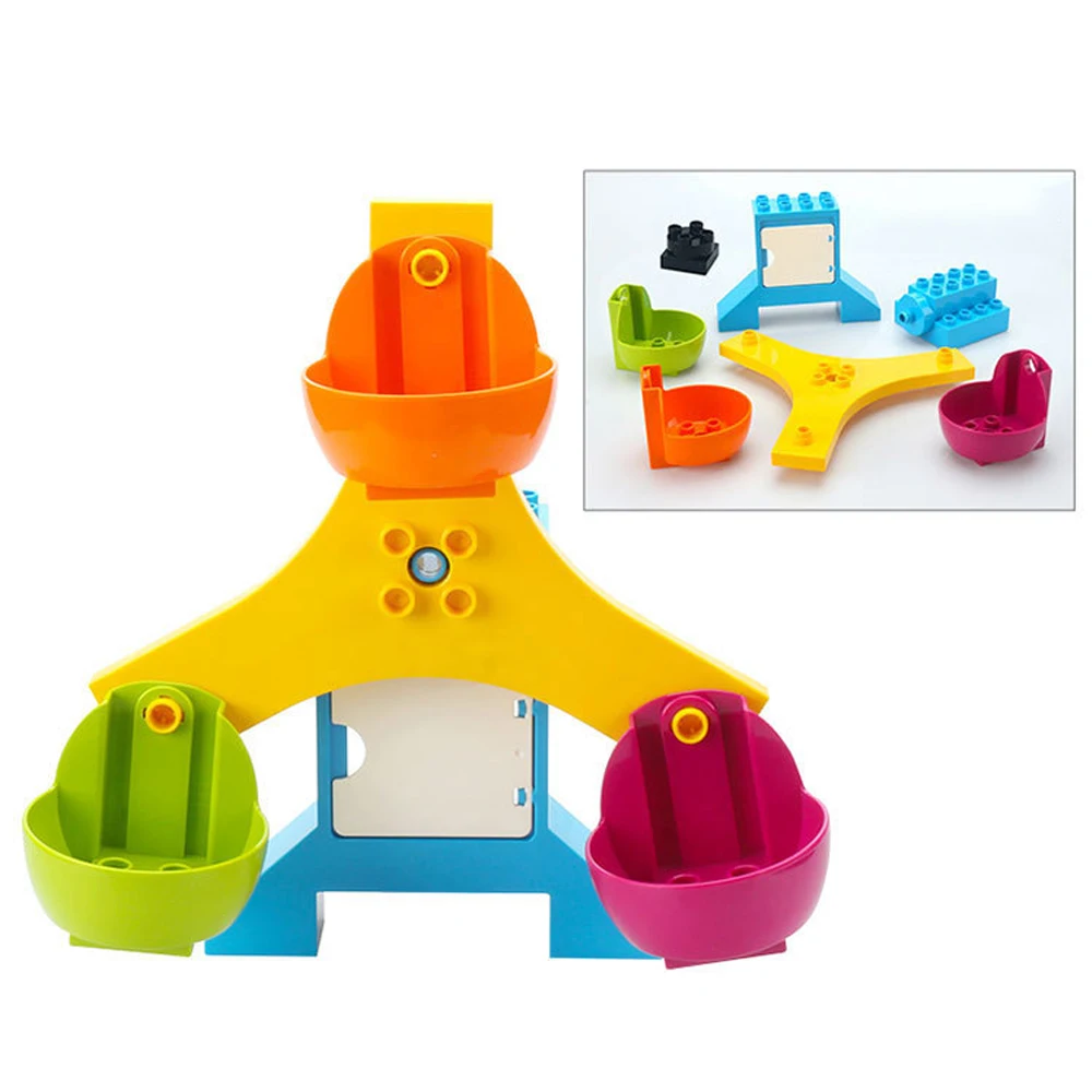 

Large Bricks Fan Leaf Compatible Big Building Blocks Ferris Wheel Park Gear Busy Kid Educational Creative Toy Children Kids Gift
