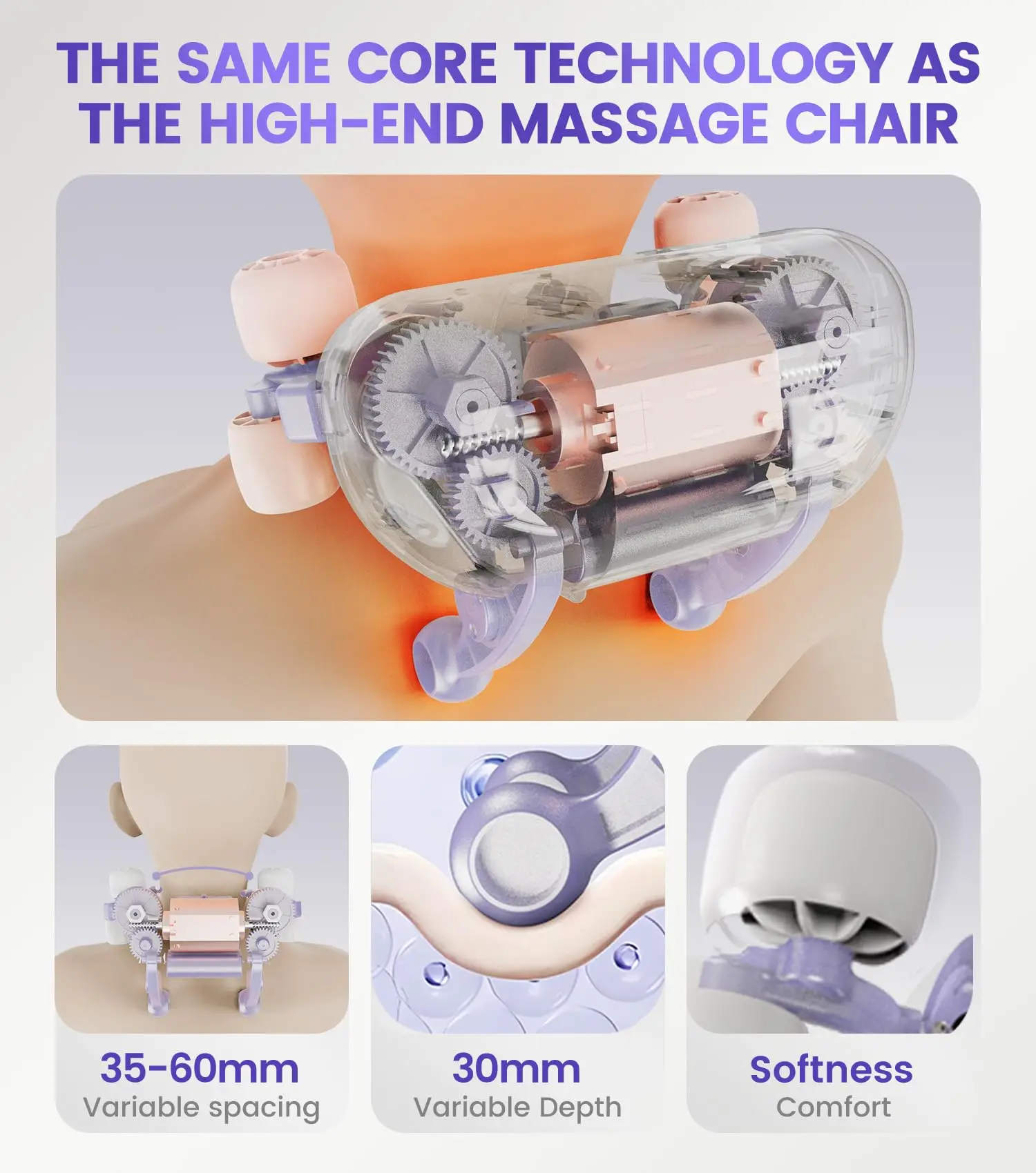 Electric Massage Pillow,Designed for Neck Massage with Red Light Function  Shoulder Massager Knead Waist Leg Trapezius Massage