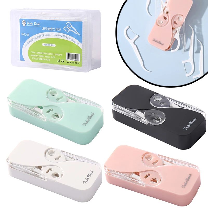 10/12/50PCs Floss Automatic Dental Floss Storage Box Reusable Floss Toothpicks Travel  Portable Teeth Flosser Holder Tool koknit 100colors embroidery floss kit with storage box finished winding floss bobbins diy friendship bracelets thread craft tool