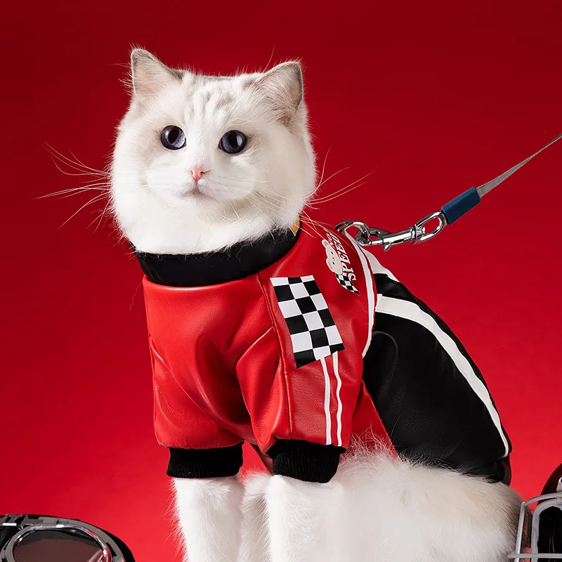 Leather Pet Motorcycle Jacket 3