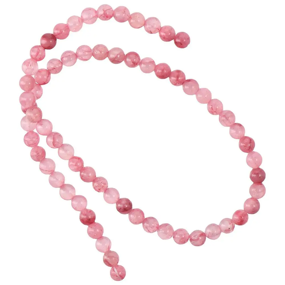 60Pcs Perle Di Pietra Preziosa Naturale Perline Di Giada Persiana Rosa 6Mm Perline Di Pietra Rosa Rosa Perline Allentate Di Giada Persiana Rosa Rotond