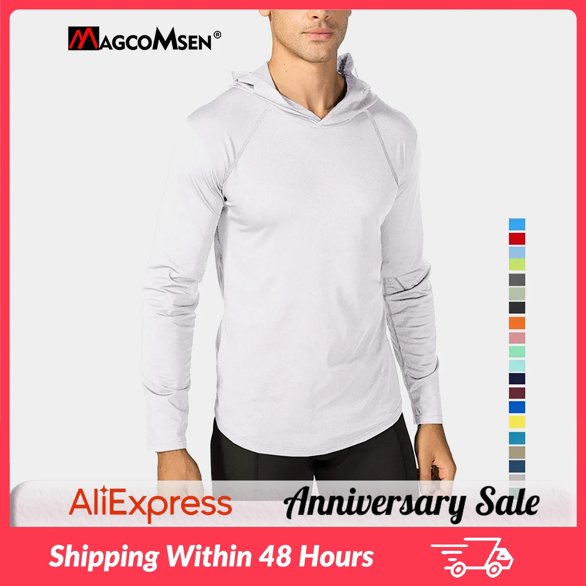MAGCOMSEN UV-shirt voor heren UPF 50 met 1/4 rits, functioneel shirt met lange mouwen, rashguard, sportshirt, sweatshirt, longsleeve, 3XL