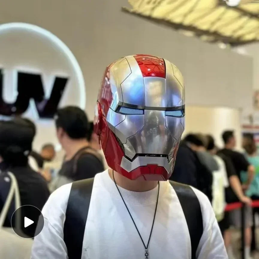 

Marvel Iron Man Mk5 1:1 Helmet Autoking Upgraded Version Imported Chips Wearable Helmets Blue Silver Edition Adult Boy Cool Gift