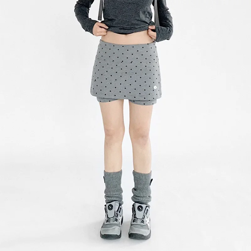 Dark gray polka dots