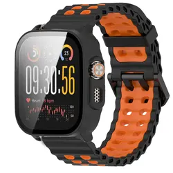 2pcs Silicone Band and Protective Case Set for Smartwatch - Screen Guard and Wristband Accessories (Style 6)