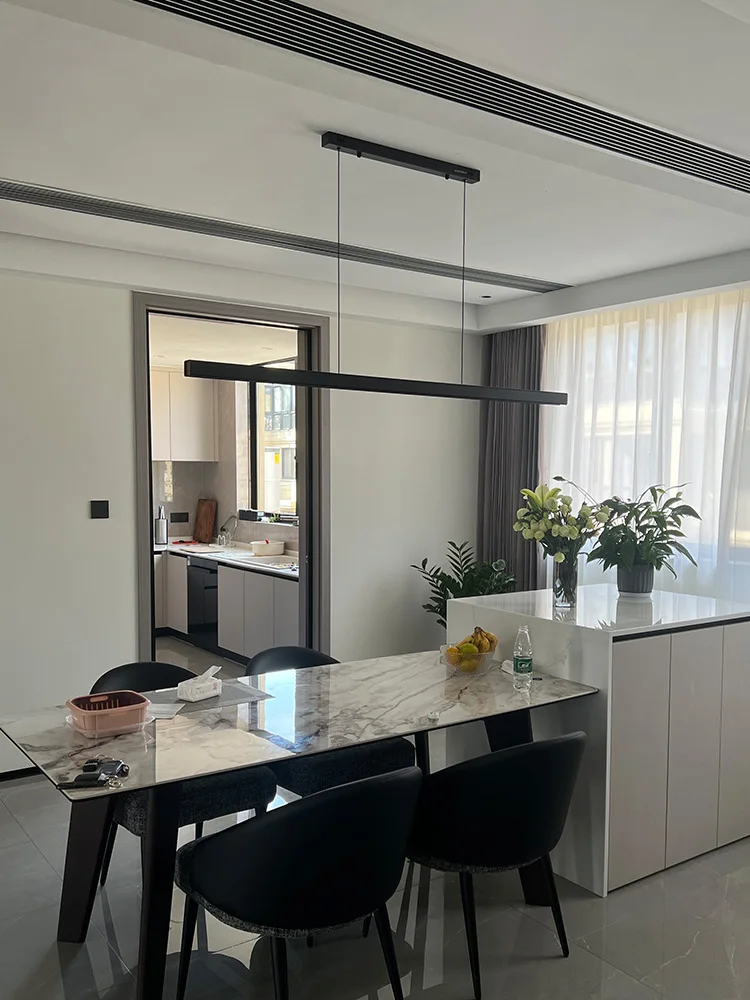 Dining room chandelier Dining table lighting kitchen bar light LED linear lamp restaurant pendant lights modern brief droplight 3