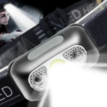 USB 충전식 강력한 LED 헤드 램프, 전조등, 바디 모션 센서 헤드 라이트, 강력한 토치 헤드 램프