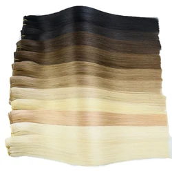 Different Color Russian Virgin Human Hair Extensions Straight Human Hair Weave Weft Bundles 100g/pc 14-24inch