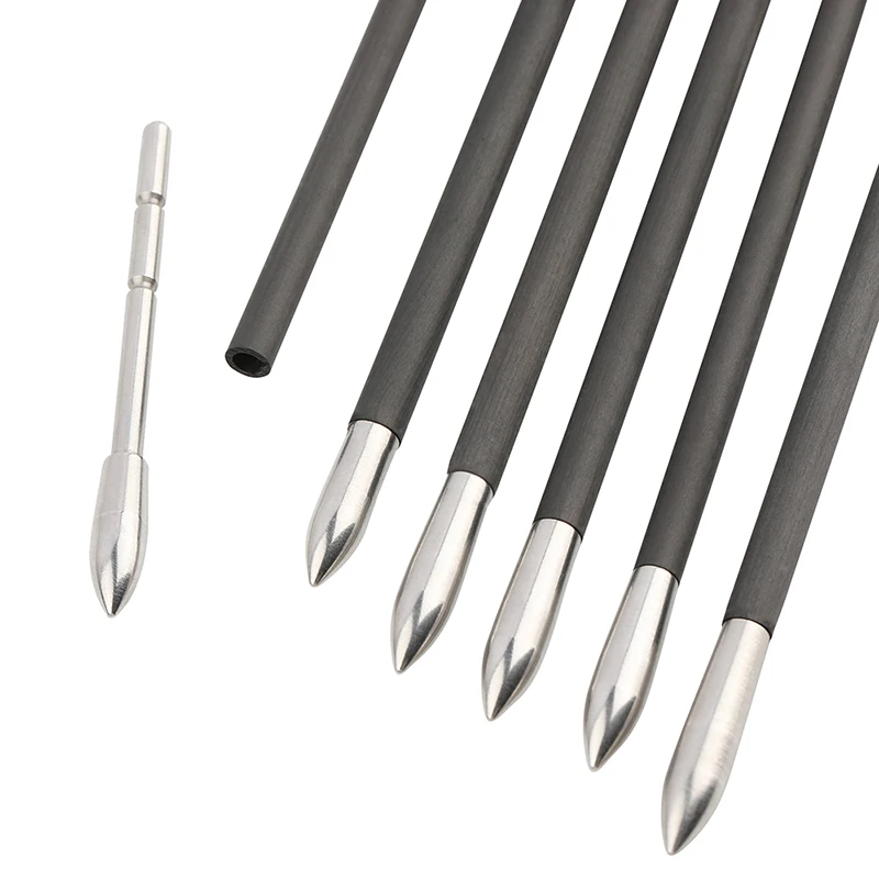 80/100/120gr Arrowheads Arrow Point for ID 3.2 mm Arrow Shaft OD 4.6/4.8/5.0mm Broad Head Target Archery Hunting 12PCS archery arrowhead