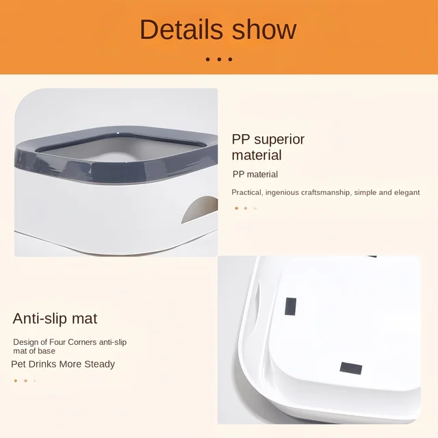 Dog Drinking Water Bowl Floating Non-Wetting Mouth Cat Bowl Without Spill Drinking Water Dispenser Plastic Anti-Over Dog Bowl 6