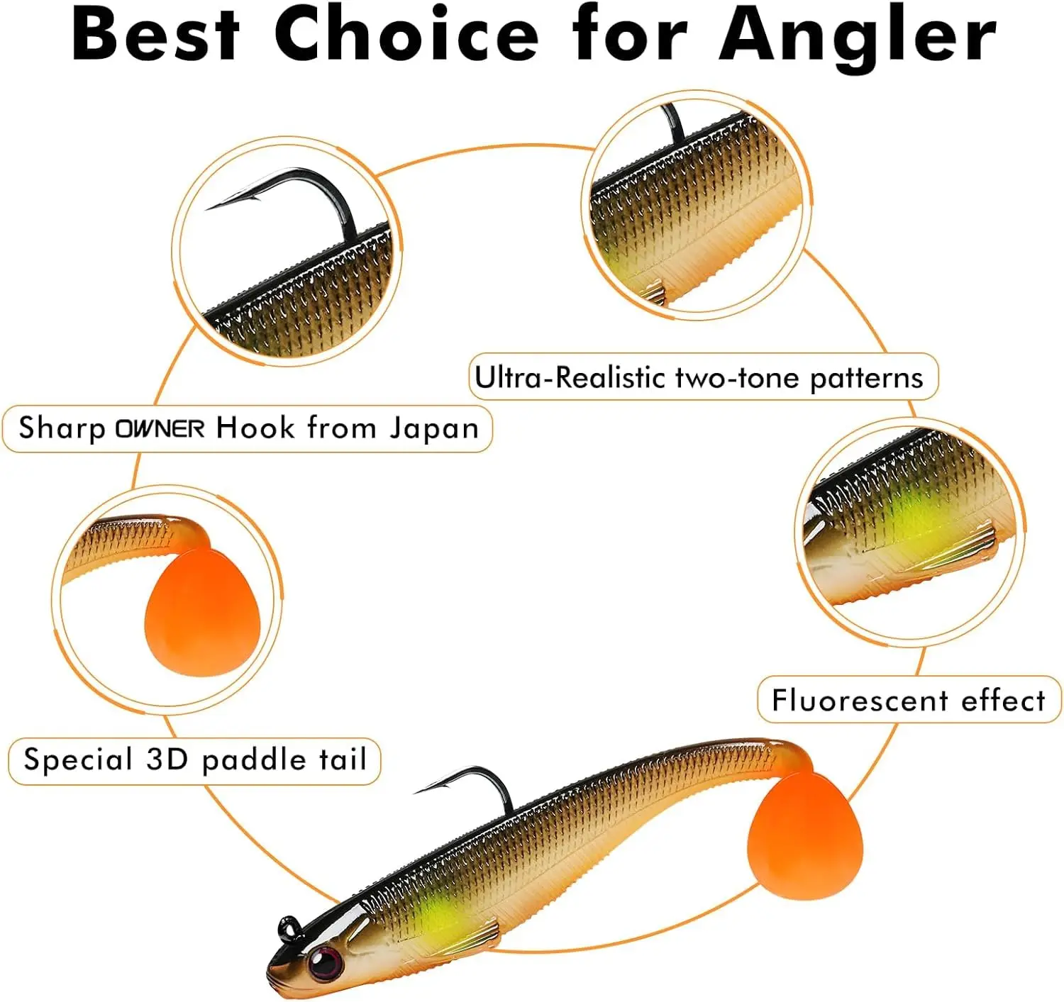 Vorgefertigte Softköder von Easy Catch, einzigartige vibrierende Schwimmaktion und zitterndes Sinken, Angelköder für Barsch, Forelle, Crappie, Zander – Detail 5