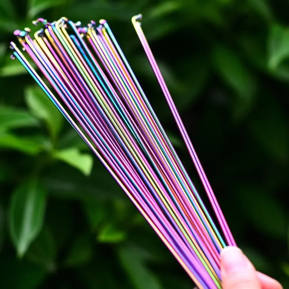 Bicycle Spokes Wire With Nipples For 259/261/271/273/291/293MM Wheel Road Bike Oil Slick Spoke Cycling Spokes Bikes Accessories