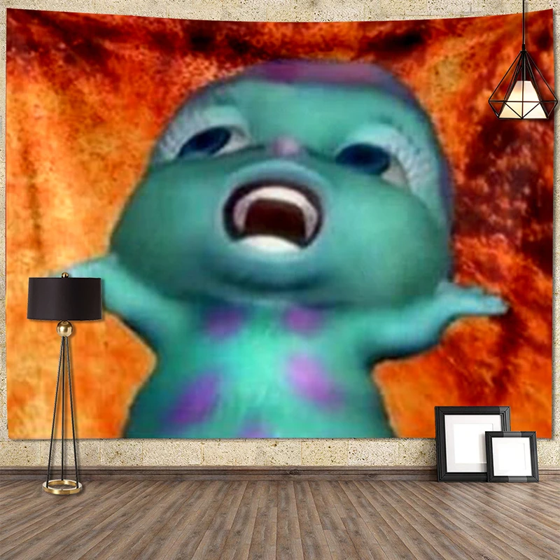 Pattern Wall Covering Bibble Meme Says Funny Tapestry Fabric Cartoon Fantasy Blanket Bedroom Decor Background Cloth Carpet Mats