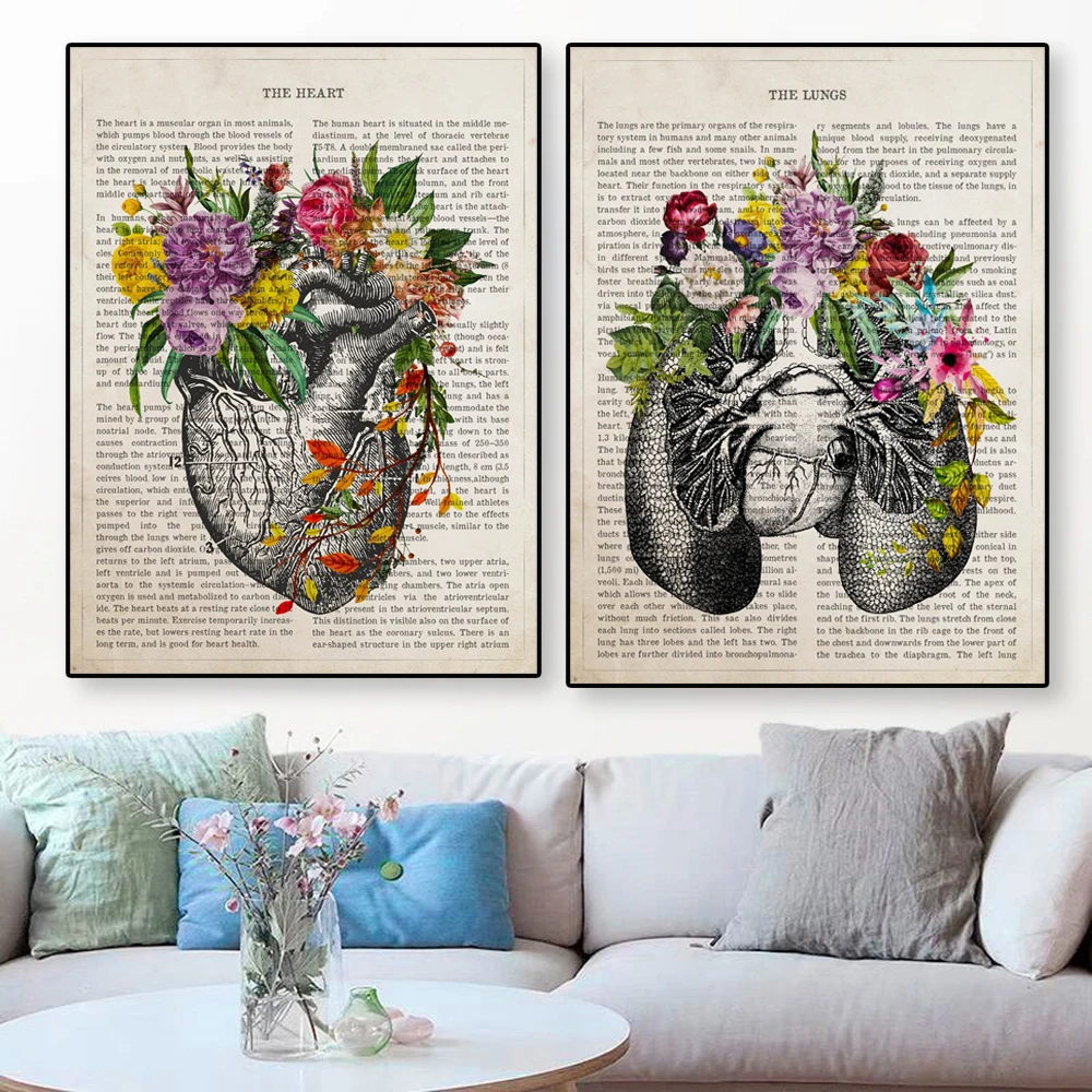 XIANGPEIFBH Impression sur Toile Peinture Squelette Aquarelle Abstraite Art médical Affiche pour Bureau médical décor Anatomie Science Art 50x70 cm / 19,7 x 27,6 sans Cadre