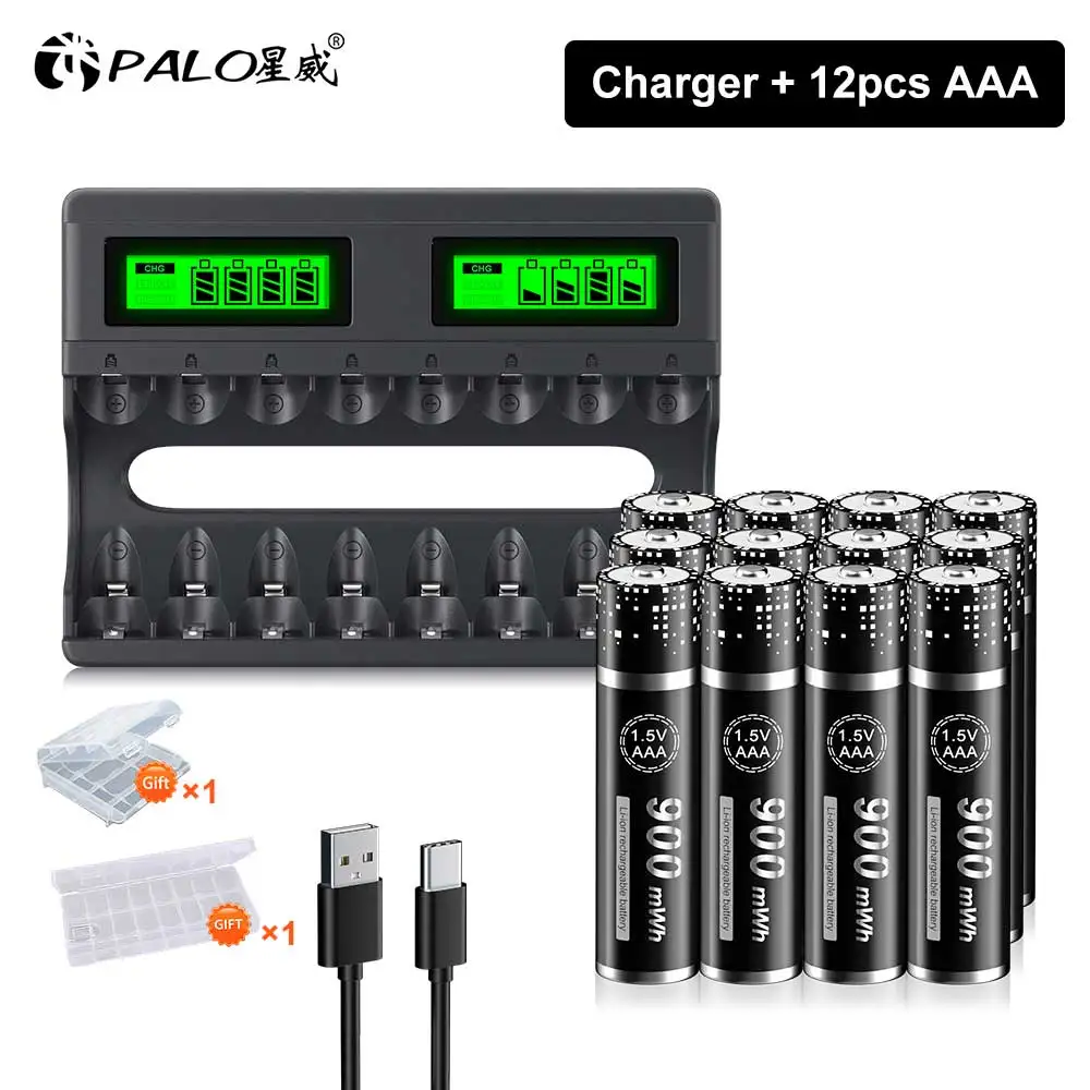 Batteria Ricaricabile Palo 1.5V Aaa Batterie Ricaricabili Agli Ioni Di Litio Aaa Batteria Agli Ioni Di Litio Aaa Lr3 + Caricabatteria Aaa Aa Da 1.5V