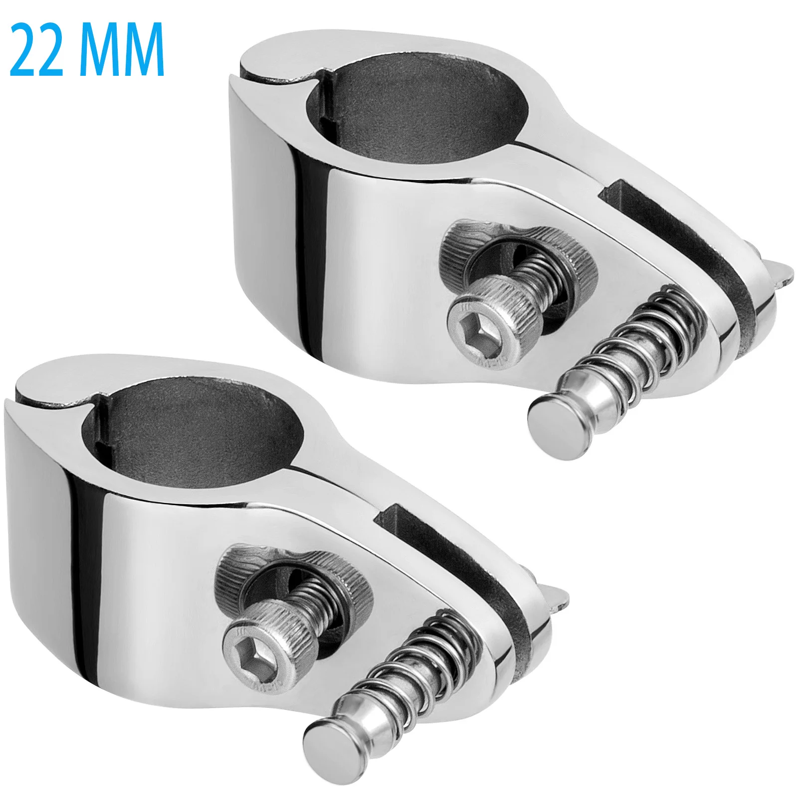 Boat Bimini Top Hinged Jaw Slide with Quick Release Pin for 7/8 Inch Round Tubing, Heavy Duty 316 Ss Marine  Hardware 2x toilet seat hinges top close soft release quick fitting heavy duty hinge pair fix hinge pack for most standard toilet