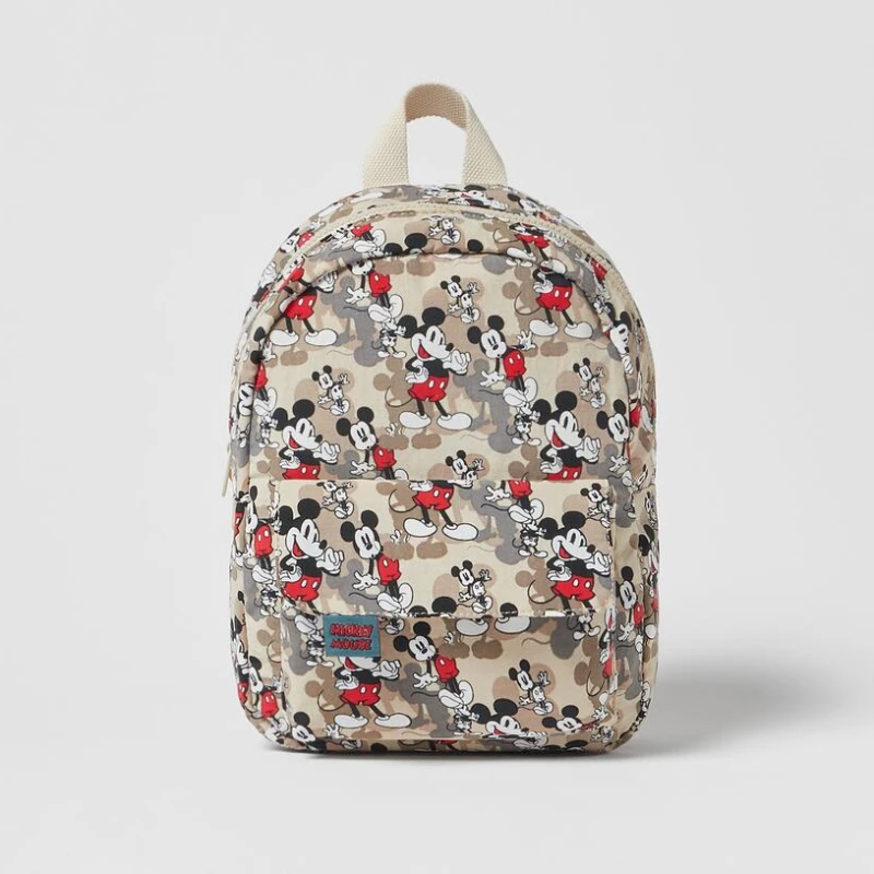 30X22X8 cm Disney cartoon khaki Mickey Mouse New Kids Backpack Mini Schoolbag Girls and Boys Cute Shoulder Bag 4