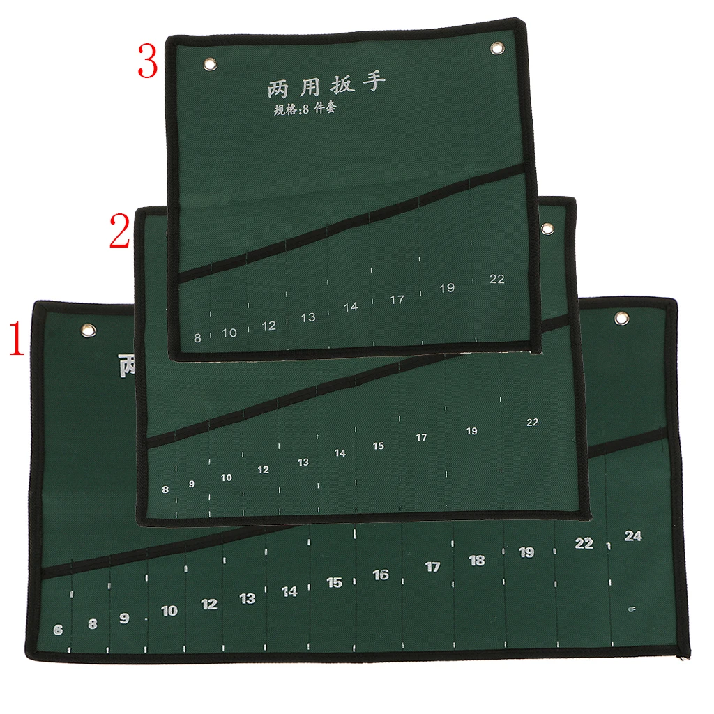 캔버스 롤업 도구 보관 가방, 포켓 스패너 렌치 정리함, 깔끔한 8 개, 10/14 개