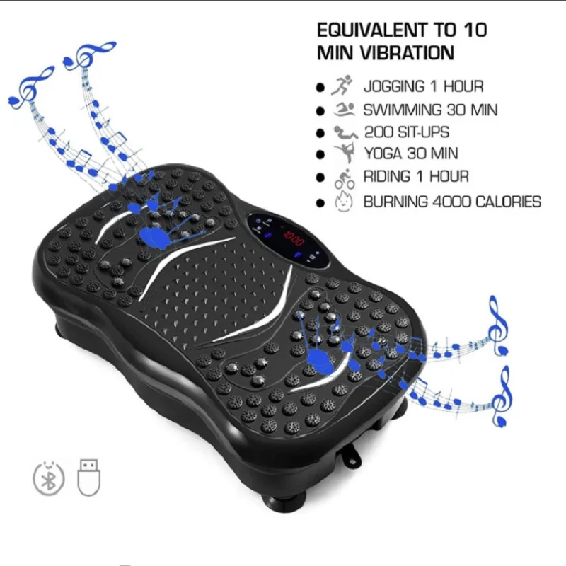 WolFAce Oscillating Vibrating Platform 350Lbs Bluetooth Player LCD Monitor USB Music Intelligent Watch Fitness Machine