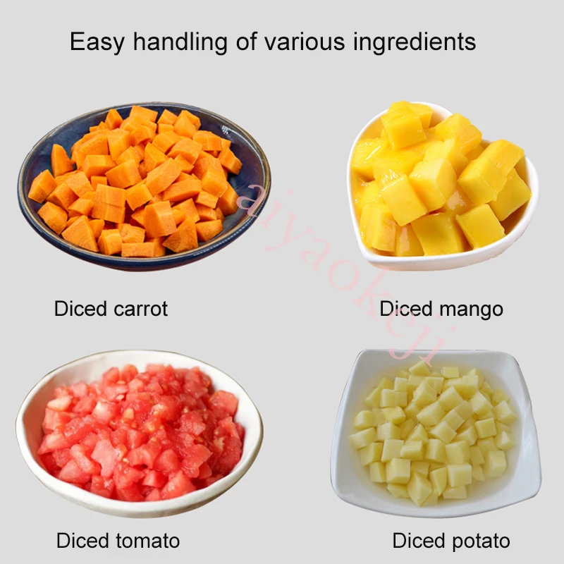 Electric Dicing Machine Commercial Vegetables Fruits Cutting Mangoes  Pineapples Diced Turnips Potatoes Shredded Sliced Carrot - AliExpress