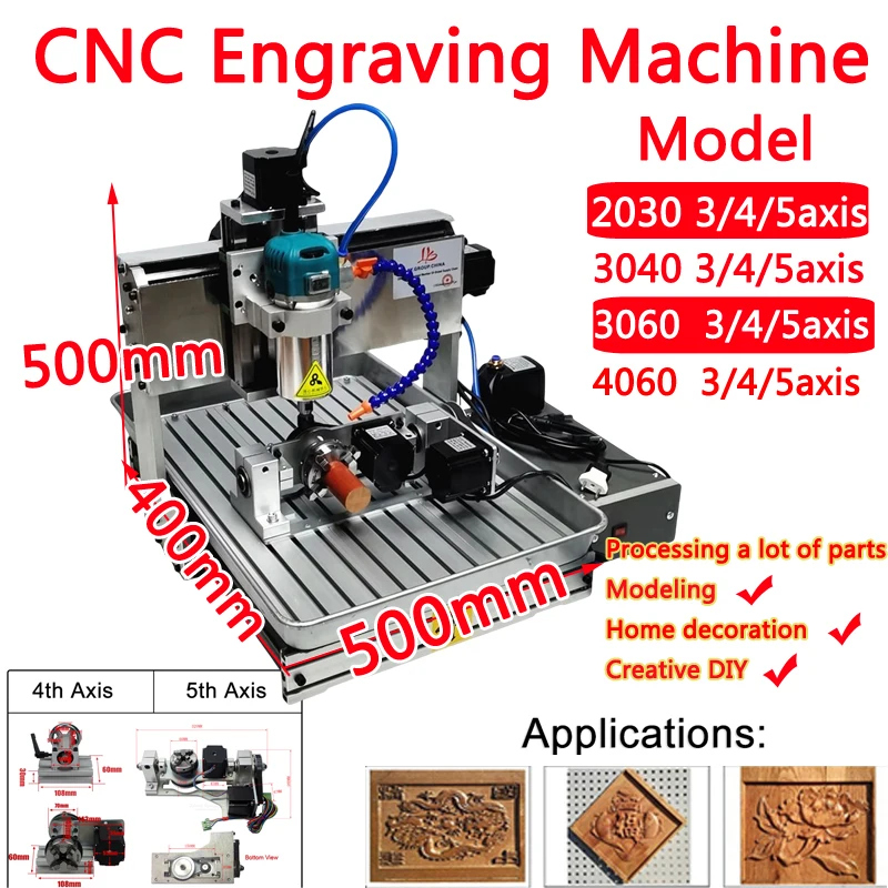 

LY BGACNC 2030 3040 3060 4060 3/4/5axis Engraving Machine CNC Router Engraving Drilling and Milling Machine For Creative DIY