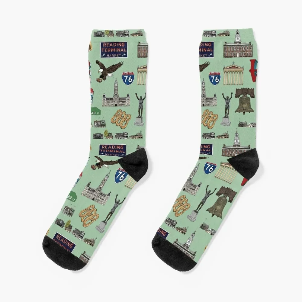 raccoon pattern socks funny gift shoes non slip soccer stockings Philly Pattern - Green Socks hip hop Non-slip Socks For Women Men's