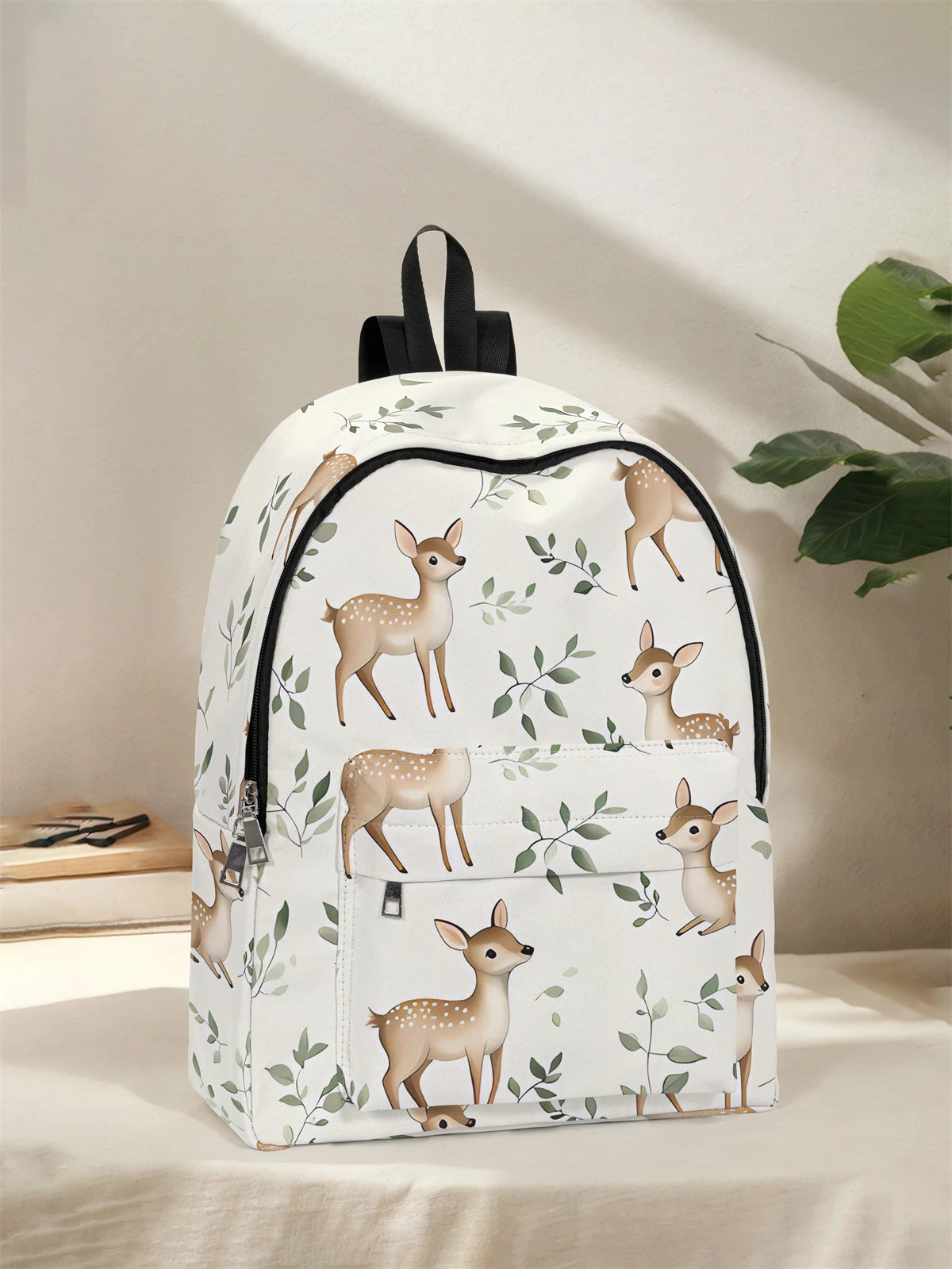 Deer patterned backpack, new model for 2025, casual travel backpack, lightweight and simple casual travel backpack