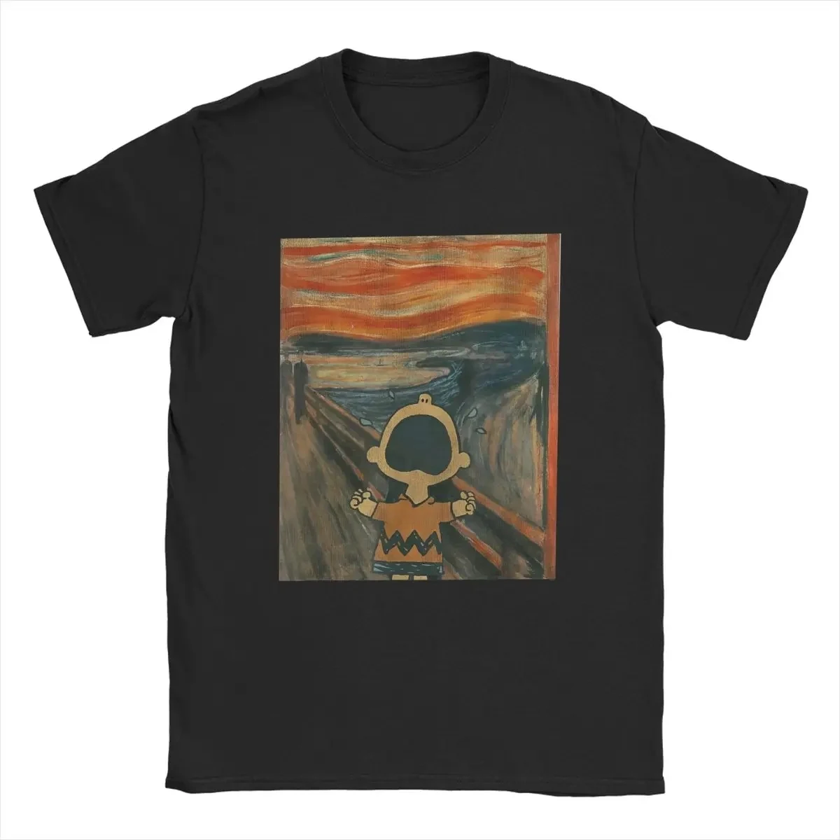 thumbnail image 1 of Camiseta oficial de Peanuts Charlie Brown Anxieties Snoopy para hombre, ropa de algodón, divertida camiseta de manga corta con cuello redondo, camiseta de talla grande, 1 of 5