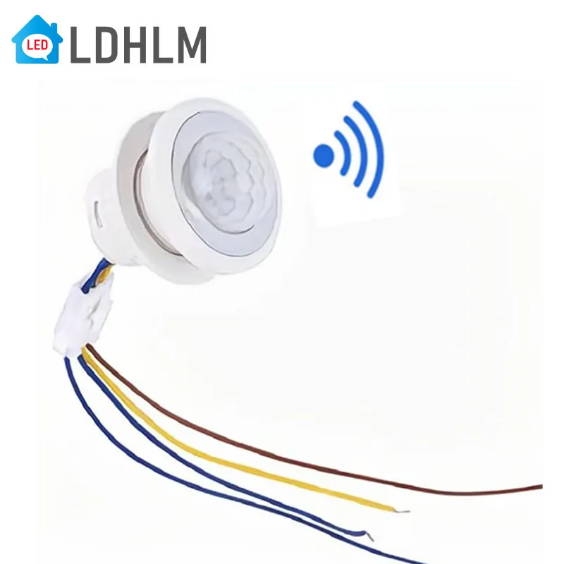 Joli de détecteur de mouvement infrarouge LDHLM, interrupteur intelligent, LED, marche et arrêt automatiques avec réglage, capteur PIR, 110V, 220V