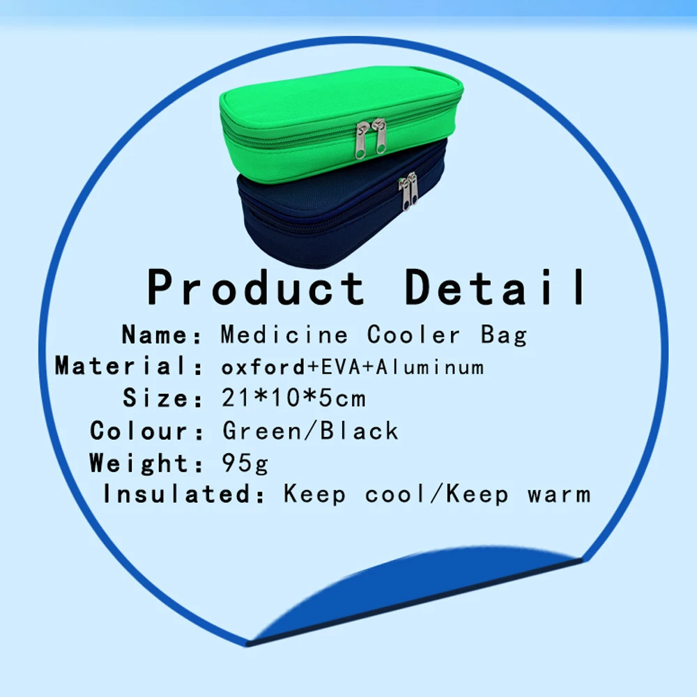 휴대용 당뇨병 인슐린 쿨링 백, 젤 알약 2 개 보호대 아이스 팩, 의료 쿨러 절연 정리함 여행 케이스