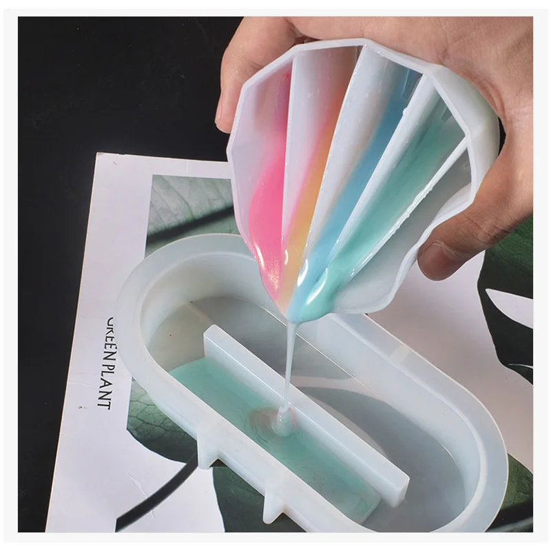 Silicone Mold Pottery Tools Clay Tools Clay Accessory DIY Acrylic Paint Resin Mold Mixing Color Pigment Diversion Cup Fluid Art Dividing Cup Jewelry Making Tool Silicone Reusable