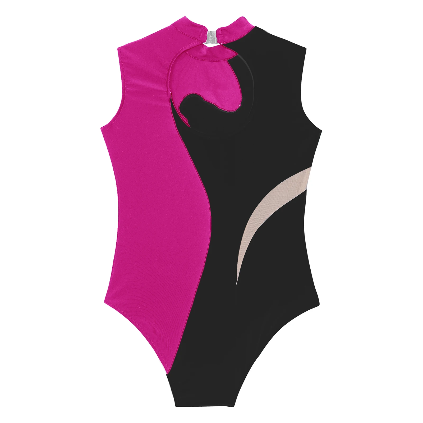 Children Dance Leotards Gymnastics Jumpsuit Sleeveless Shiny