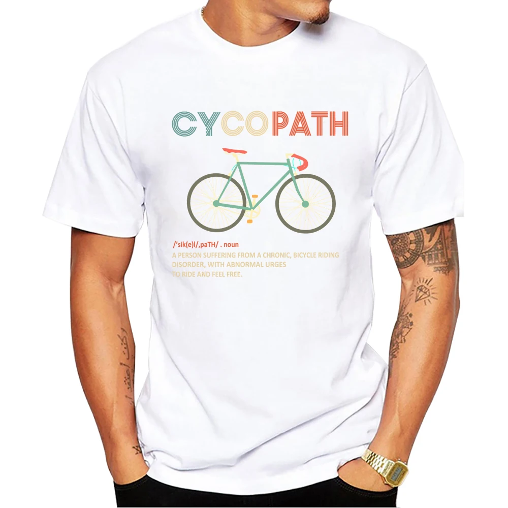 Teehub lustiges Radfahren für Radfahrer und Biker Männer T-Shirt Cycopath gedruckt Harajuku T-Shirts Kurzarm T-Shirts cooles T-Shirt