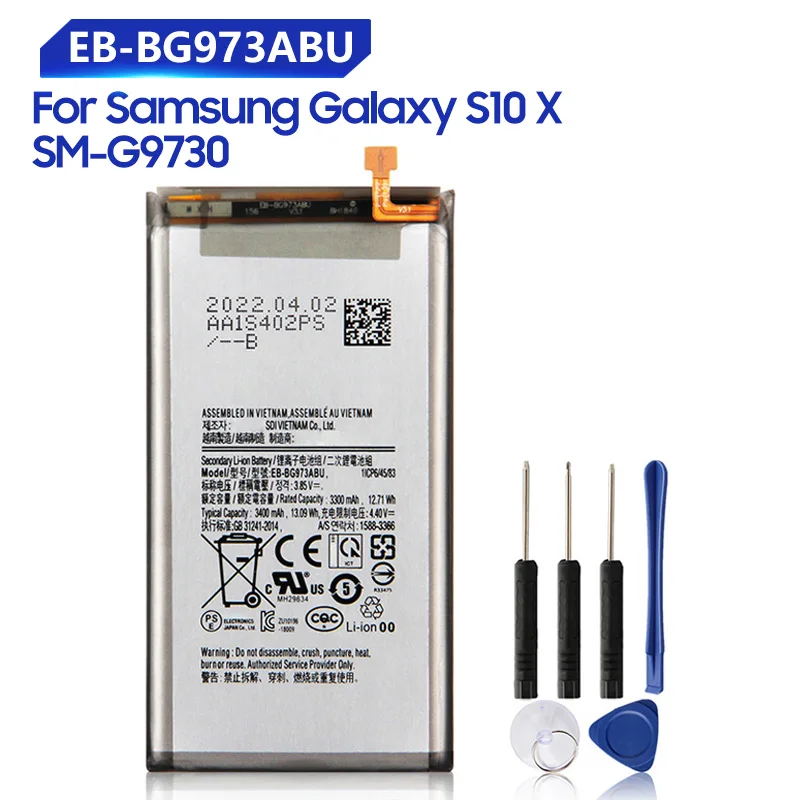 交換バッテリーEB BG973ABUサムスンギャラクシーS10 × SM G9730 S10 EB BG973ABE充電式電話のバッテリー3400mah携帯電話電池 AliExpress