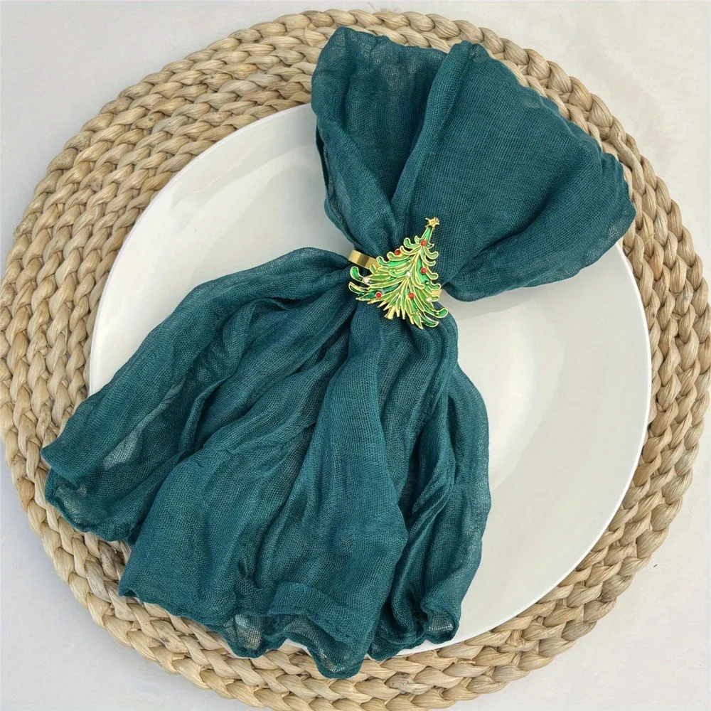 Cotton Cloth Napkins Gauze Fabric Blue 50x50cm for Wedding Party Birthday Tea Towel Table Baby Shower Christmas Napkins
