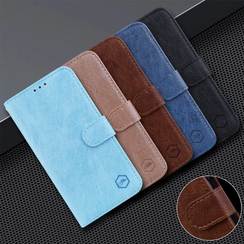 Embossed Solid Color Magnetic Flap Leather Wallet Case